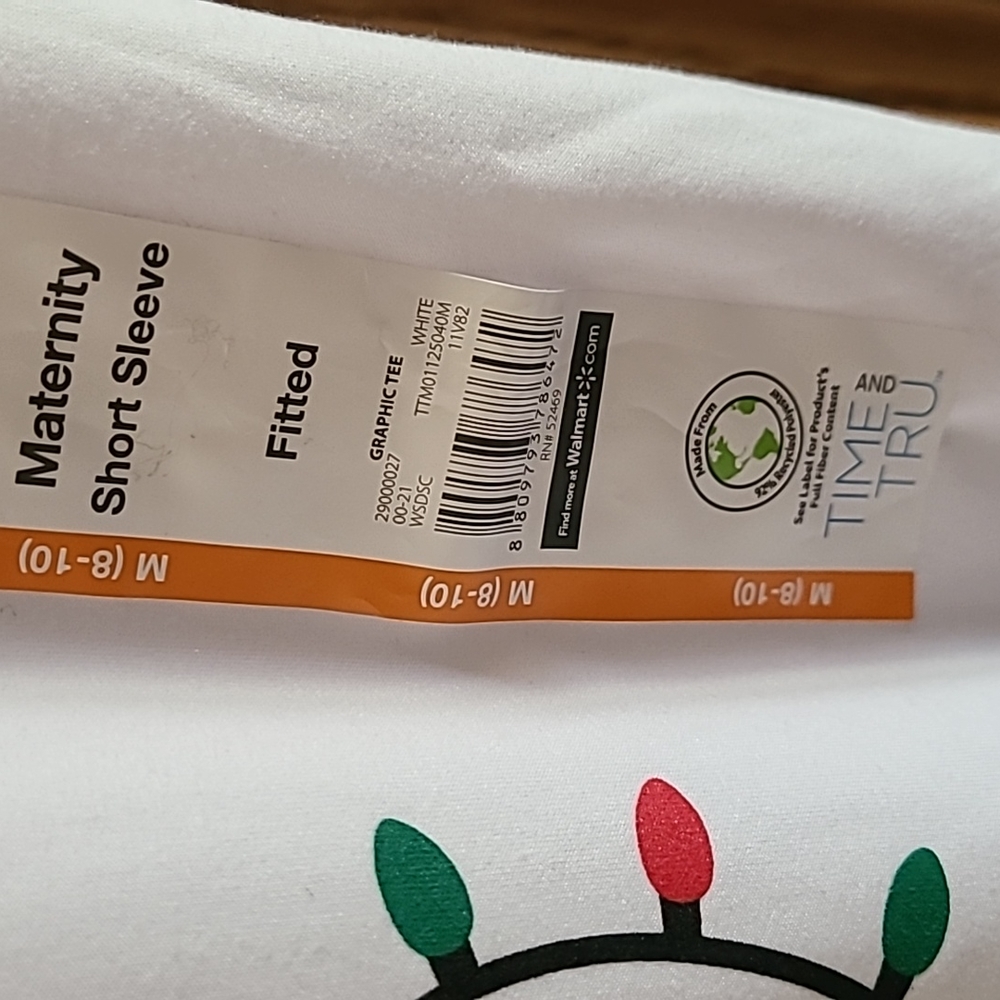 NWT M (8-10) Time & Tru Maternity SS Tee - Picture 3 of 11